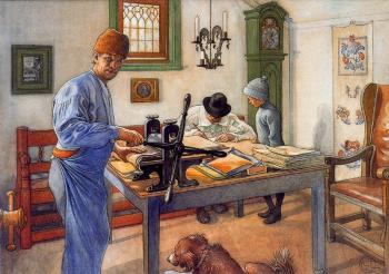 Carl Larsson : Where I Do My Etching